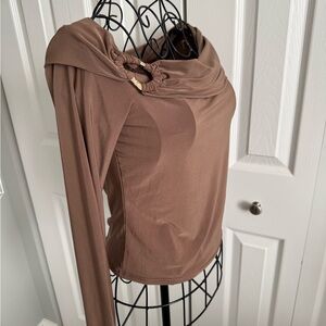 Elegant Brown Women's Tunic Top